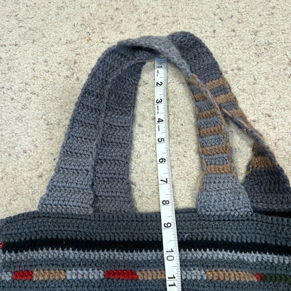 shoulder bag Hand made knitted upcycled shoulder bag - Picture 12 of 12